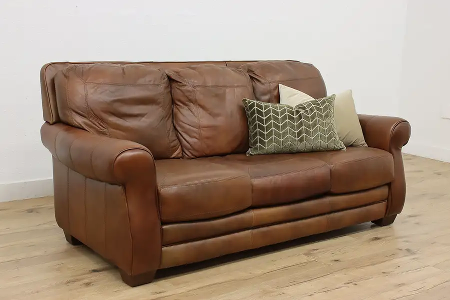 Main image of Traditional Vintage Leather Sofa or Couch, Lane