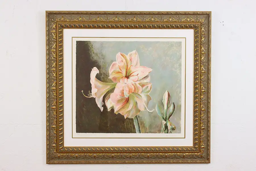 Main image of Amaryllis Flowers Vintage Original Lithograph, Wyeth 36"