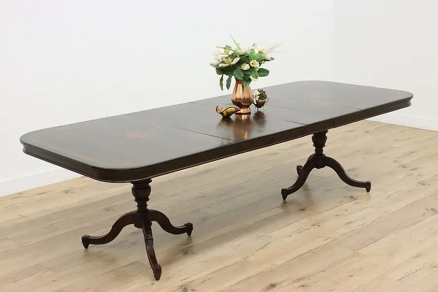 Main image of Renaissance Design Antique Dining Table, 4 Leaves, Batik