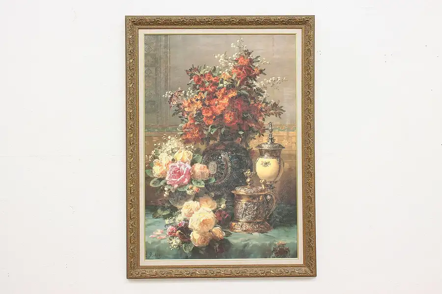 Main image of Still Life of Roses Vintage Original Print Robio 56.5"