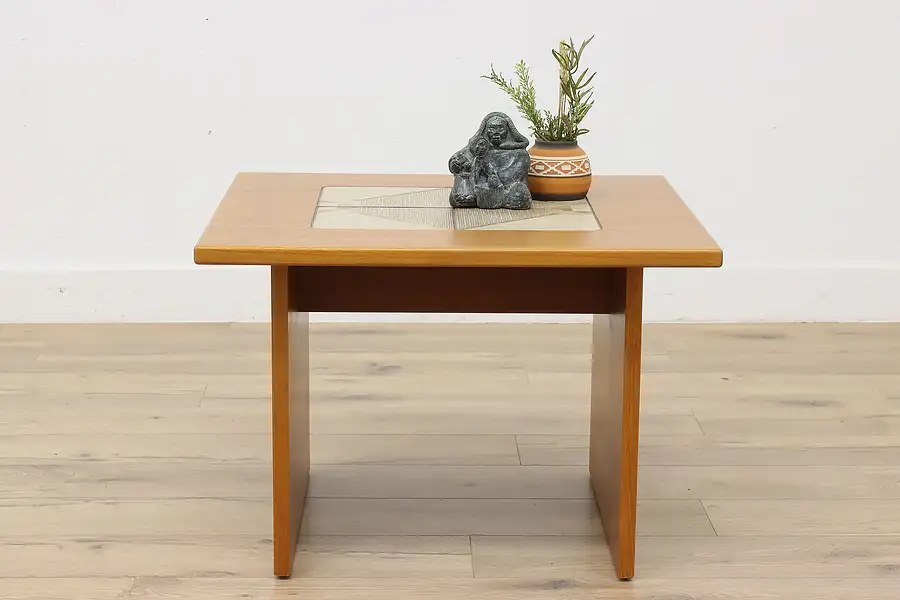 Main image of Midcentury Modern Vintage Teak & Tile Coffee Table, Gangso