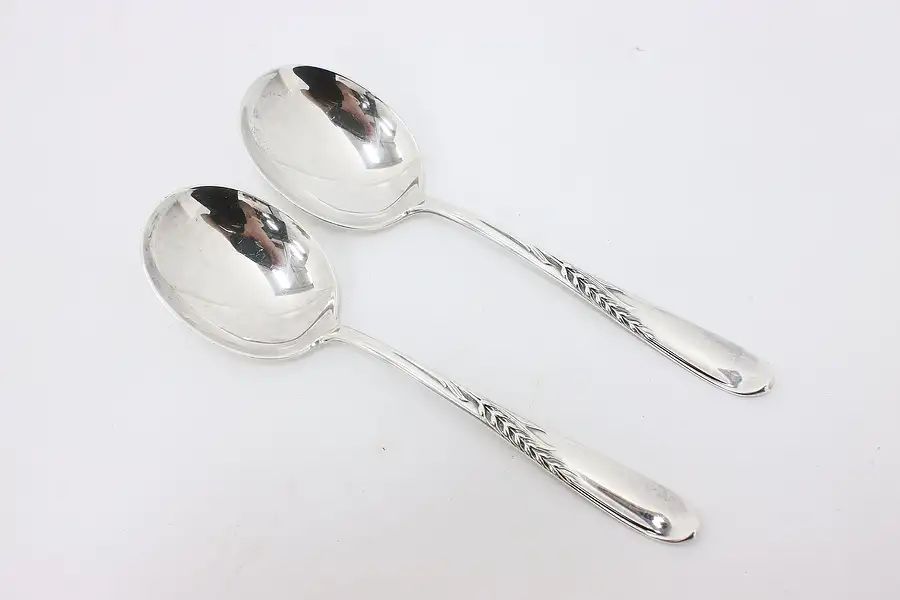 Main image of Pair Silver Wheat Reed & Barton Sterling Midcentury Spoons