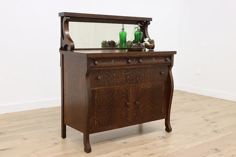 Main image of Empire Design Antique Oak Sideboard, Server or Bar Cabinet