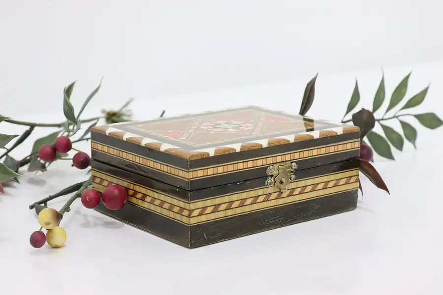 Main image of Syrian Vintage Mosaic Jewelry or Keepsake Box