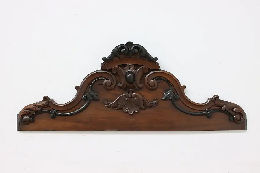 Main image of Victorian Antique Carved Walnut Salvage Crest, Leaves