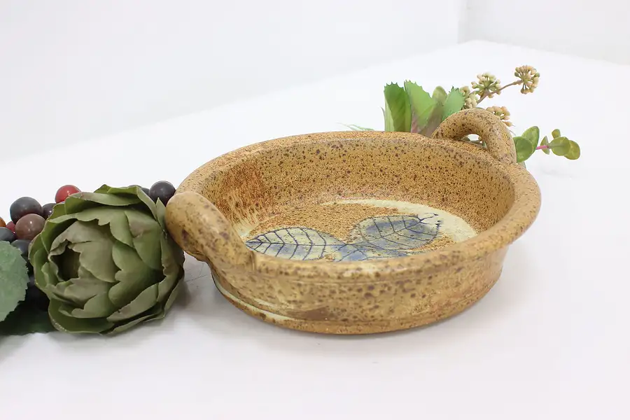 Main image of Farmhouse Vintage Ironstone Serving or Key Dish, Leaves