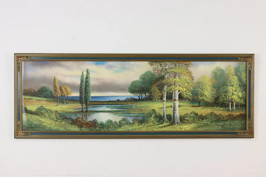 Main image of Lake Forest Vintage Original Pastel Painting Gunderson 46.5"