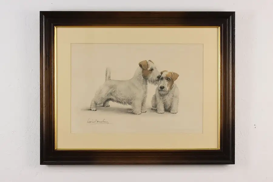 Main image of Sealyham Terriers Antique Lithograph Print, Danchin 28.5"