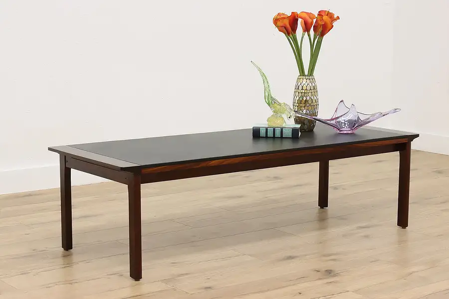 Main image of Midcentury Modern Vintage Rosewood & Leather Coffee Table