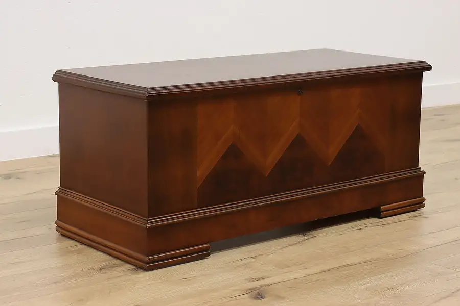 Main image of Art Deco Vintage Walnut Blanket Chest or Trunk, Dillingham