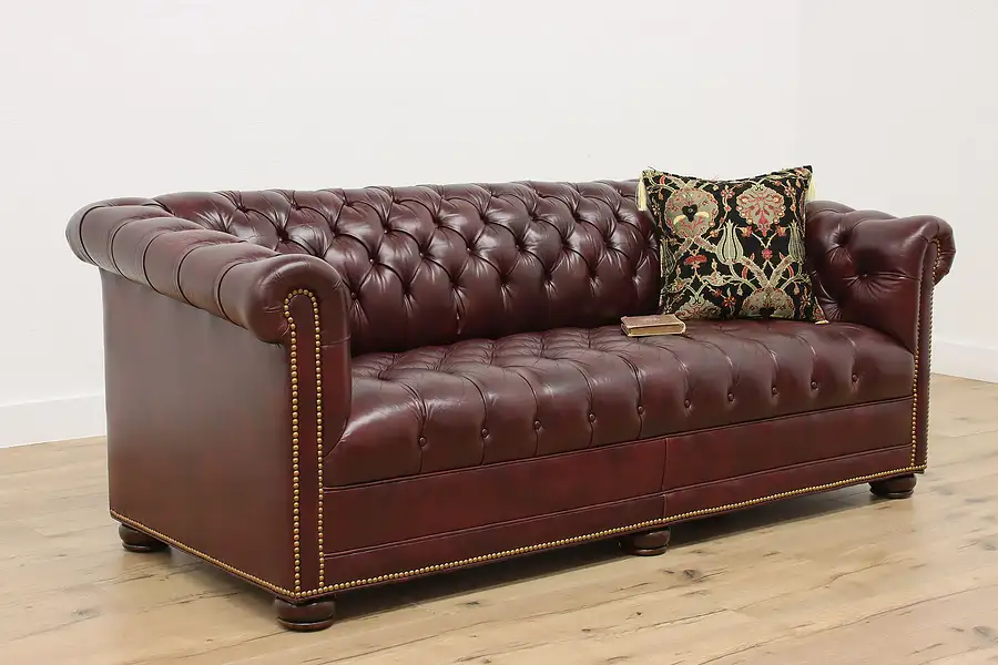 Main image of Chesterfield Tufted Leather Vintage Sofa, Hancock & Moore