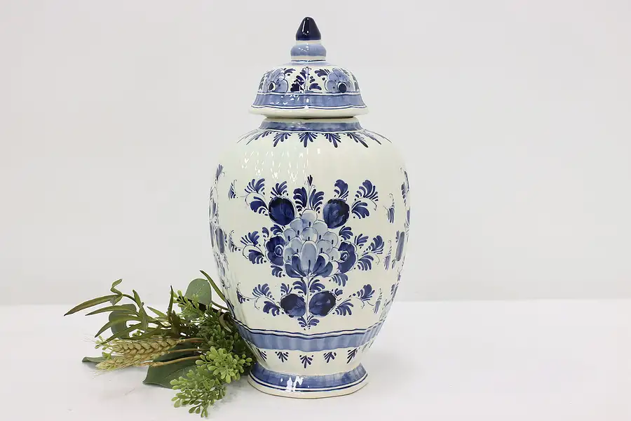 Main image of Dutch Hand Painted Porcelain Vintage Tea Jar Container Delft