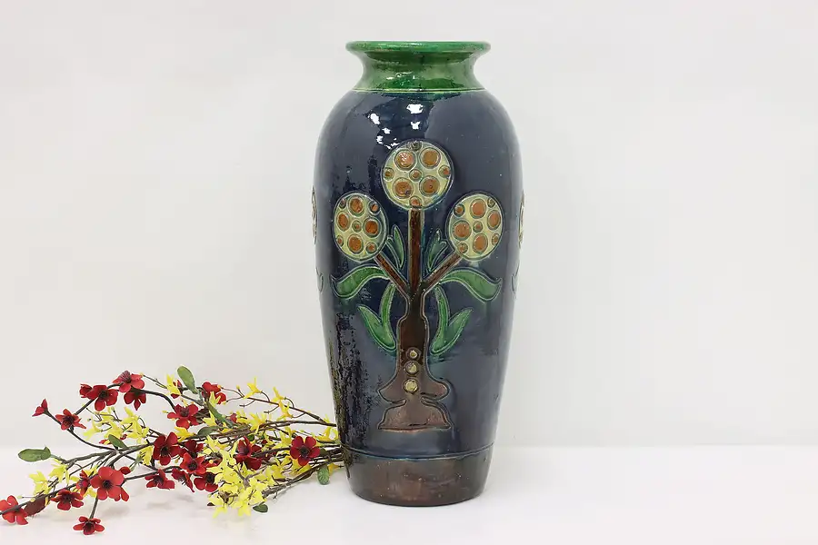 Main image of Art Pottery Vintage Hand Painted Bruges Vase