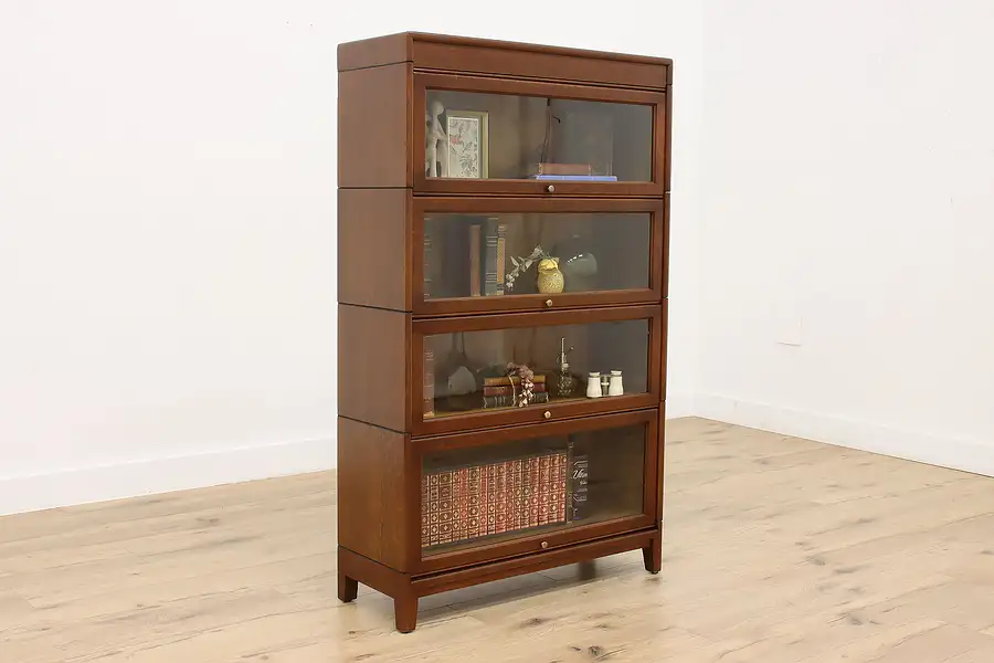 Main image of Gunn Antique 4 Stack Oak Lawyer Bookcase