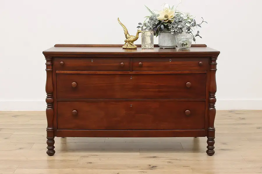 Main image of Empire Design Antique Mahogany Dresser Chest, Secret Drawer