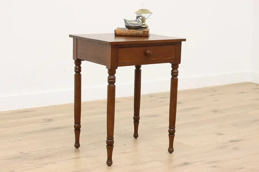 Main image of Sheraton Antique Farmhouse Walnut Nightstand or End Table