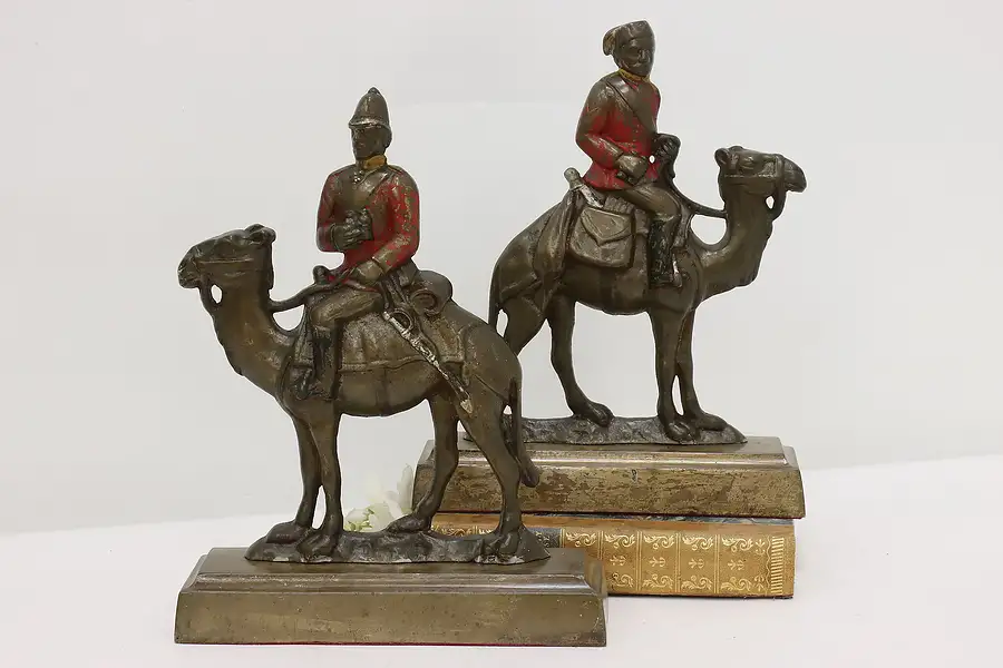 Main image of Pair of Antique Bronze Camel Sculptures, Door Stops Bookends