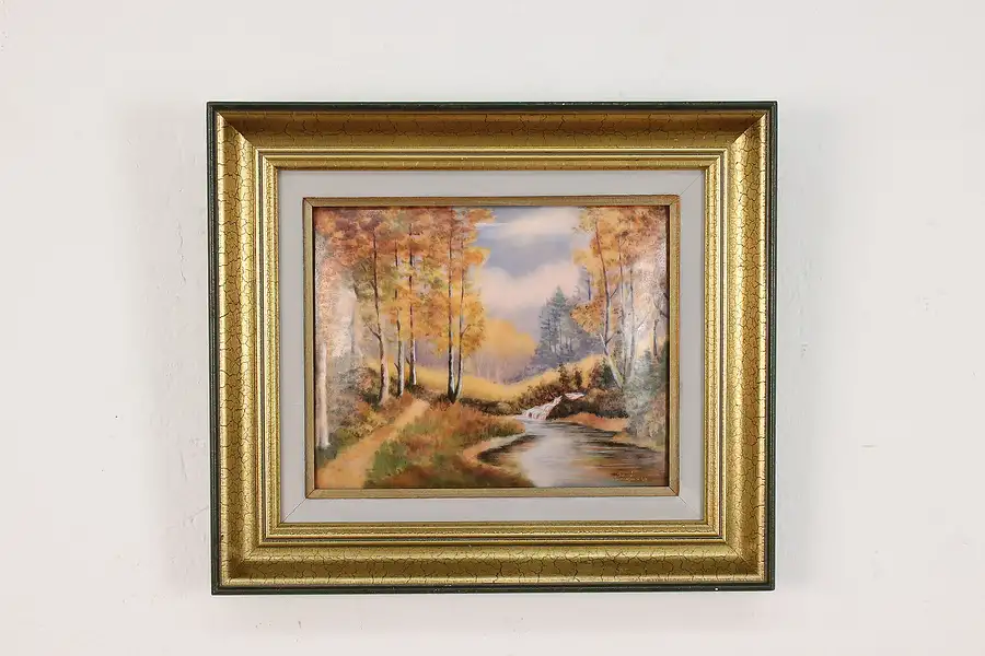 Main image of Autumn Vintage Limoges Painting on Porcelain Faure 15"