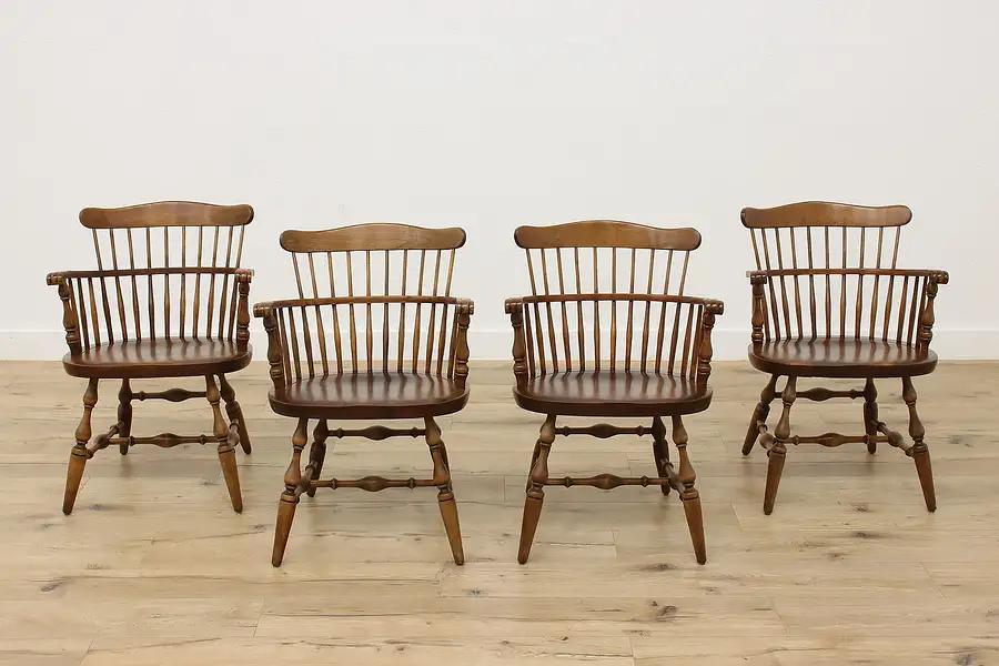 Main image of Set of 4 Windsor Antique Birch Dining Chairs Nichols & Stone