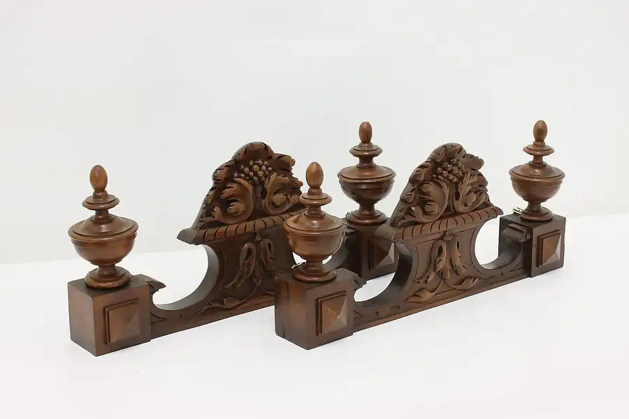 Main image of Pair of Renaissance Antique Carved Walnut Salvage Crests