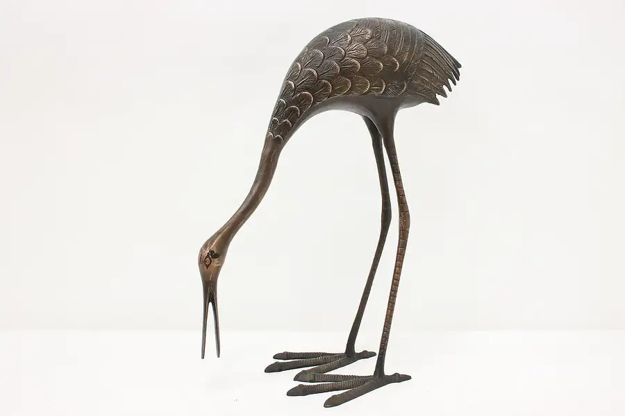 Main image of Bronze Vintage Garden Decorative Crane Sculpture