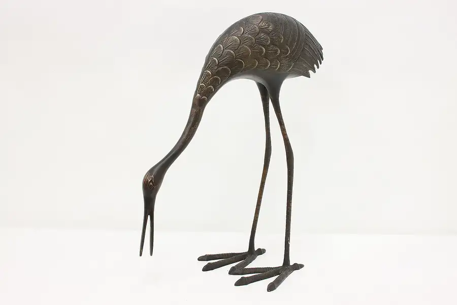 Main image of Bronze Vintage Garden Decorative Crane Sculpture