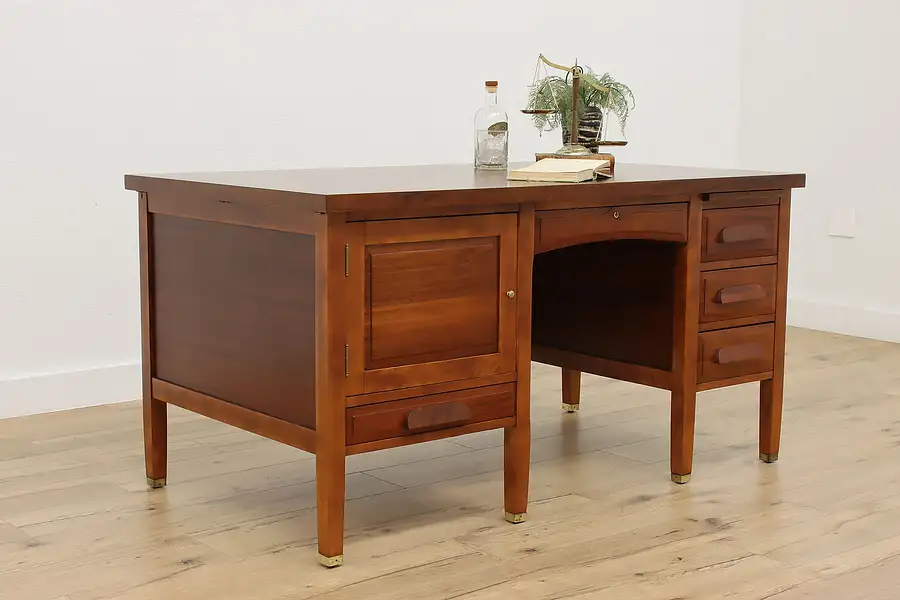 Main image of Traditional Antique Mahogany Office, Library or Teacher Desk