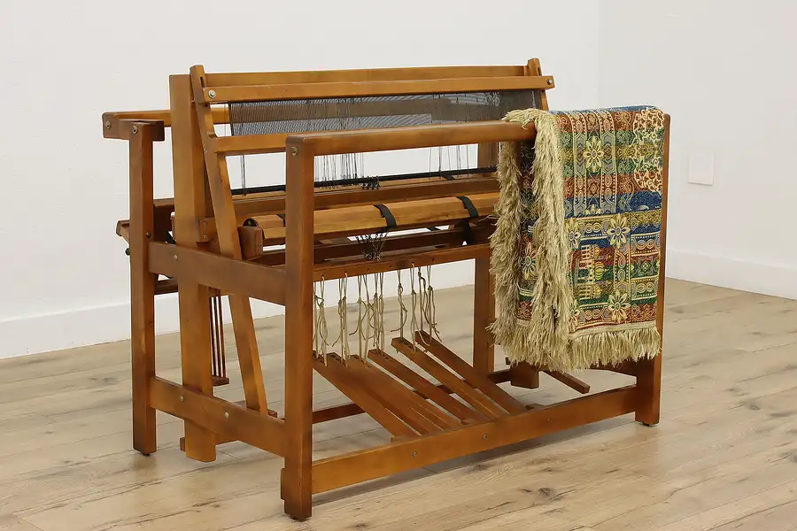 Main image of Farmhouse Vintage Maple Weaving Loom