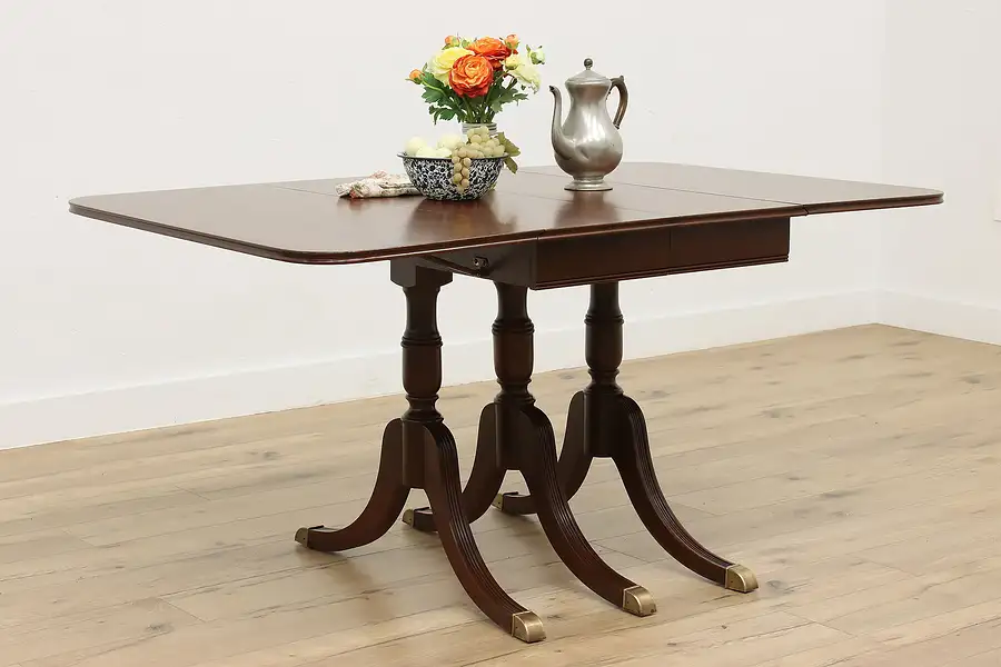 Main image of Georgian Design Vintage Drop Leaf Dining Table, 3 Leaves