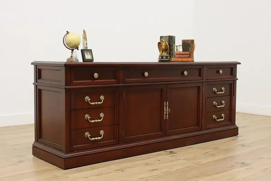 Main image of Traditional Vintage Mahogany Office Credenza or File Cabinet