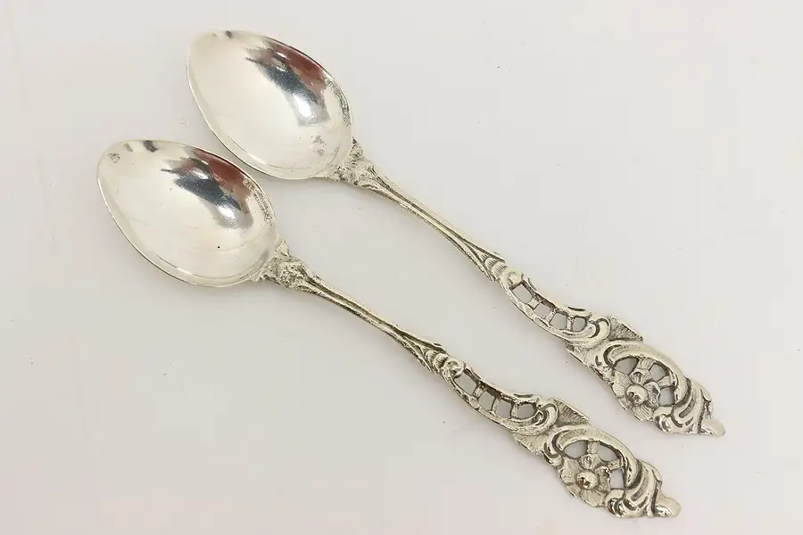 Main image of Pair of Silverplate Antique Demitasse Coffee Spoons