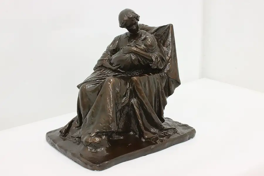 Main image of Mother & Child Statue Vintage Sculpture after Vonnoh