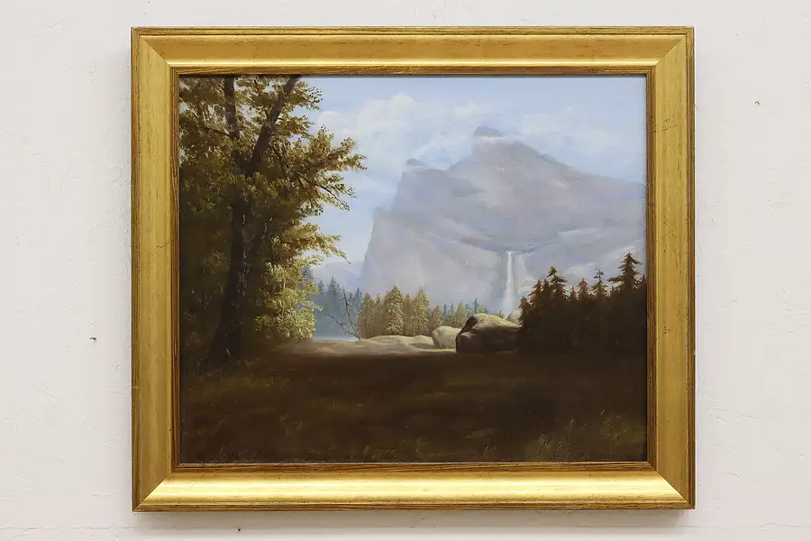 Main image of Yosemite Park Vintage Original Oil Painting, Schukhorn 28.5"