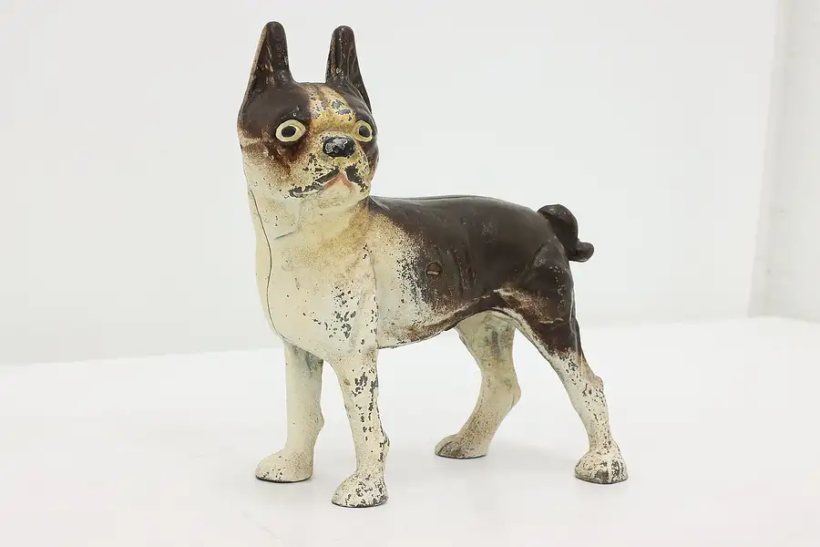 Main image of Farmhouse Antique Iron Boston Terrier Dog Statue Door Stop