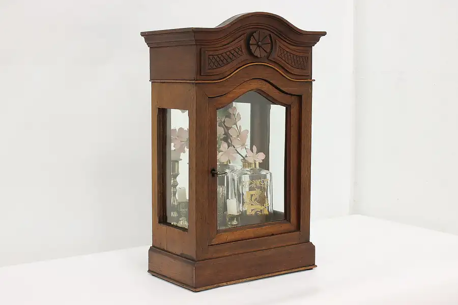 Main image of Victorian Antique Mahogany Wall or Tabletop Curio Cabinet