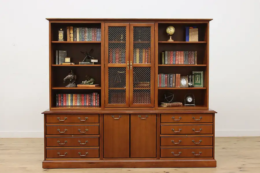 Main image of Traditional Vintage Office or Library Bookcase Lateral File