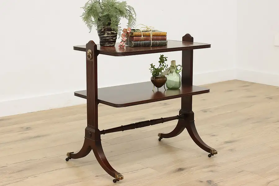 Main image of Georgian Vintage Mahogany Rolling Dessert or Side Table