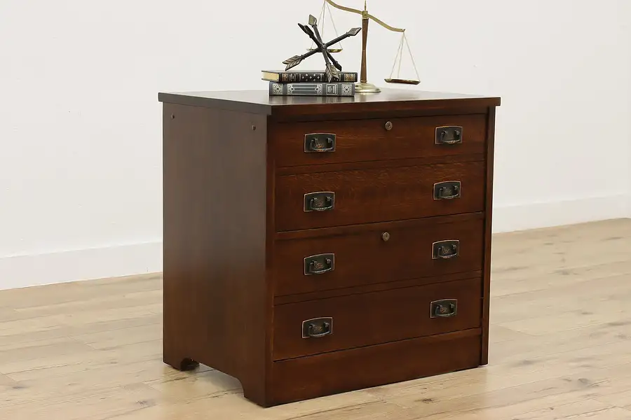 Main image of Stickley Vintage Craftsman Design Oak Office File Cabinet