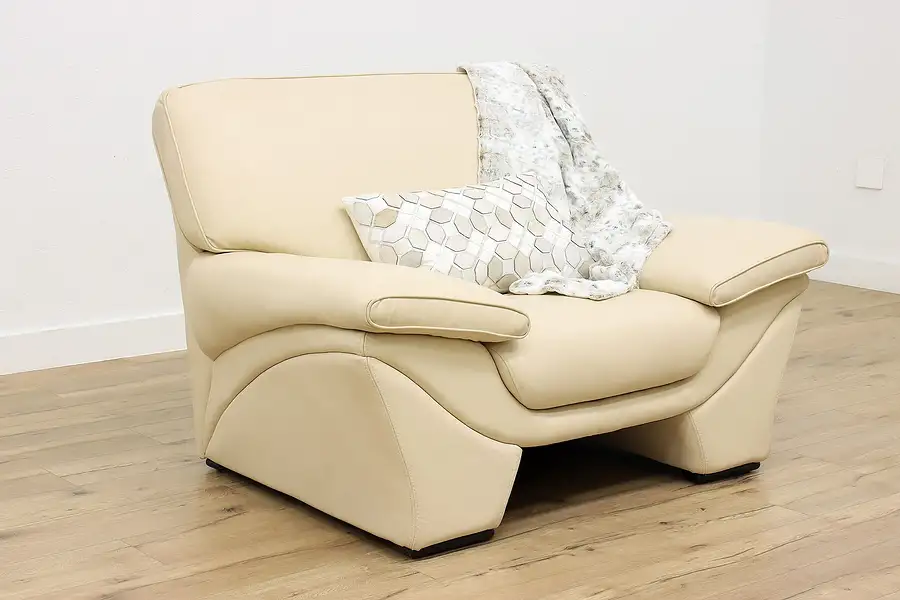 Main image of Midcentury Modern Design Cream Leather Armchair DeCoro