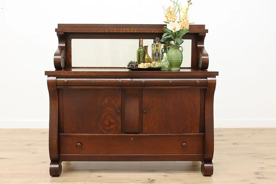 Main image of Empire Design Antique Carved Oak Buffet, Sideboard or Bar