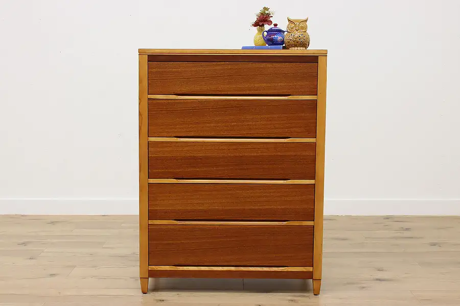 Main image of Midcentury Modern Vintage Tall Dresser or Chest, Showers