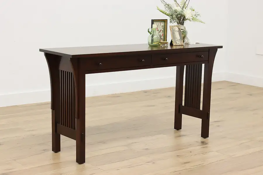 Main image of Stickley Craftsman Design Cherry Hall Table or Sofa Console