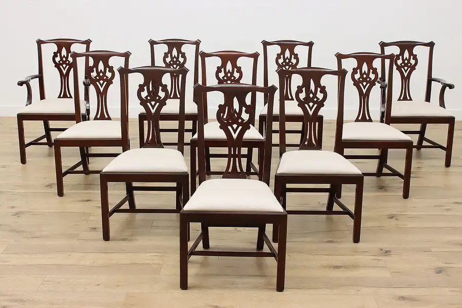 Main image of Set of 10 Vintage Georgian Design Dining Chairs, Henkel