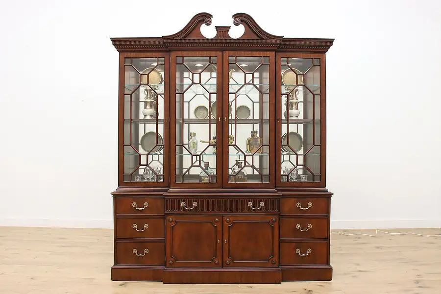 Main image of Breakfront Mahogany Vintage China Cabinet, Henkel Harris