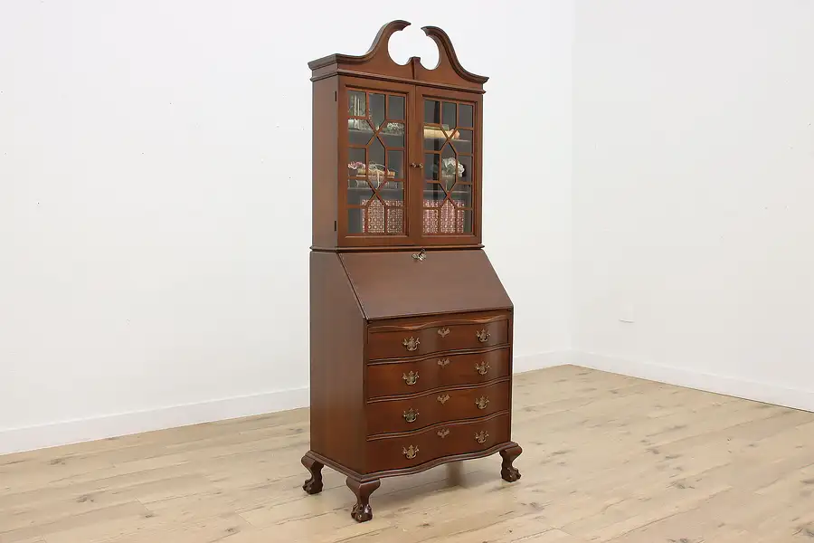 Main image of Georgian Design Vintage Secretary Desk & Bookcase, Monitor