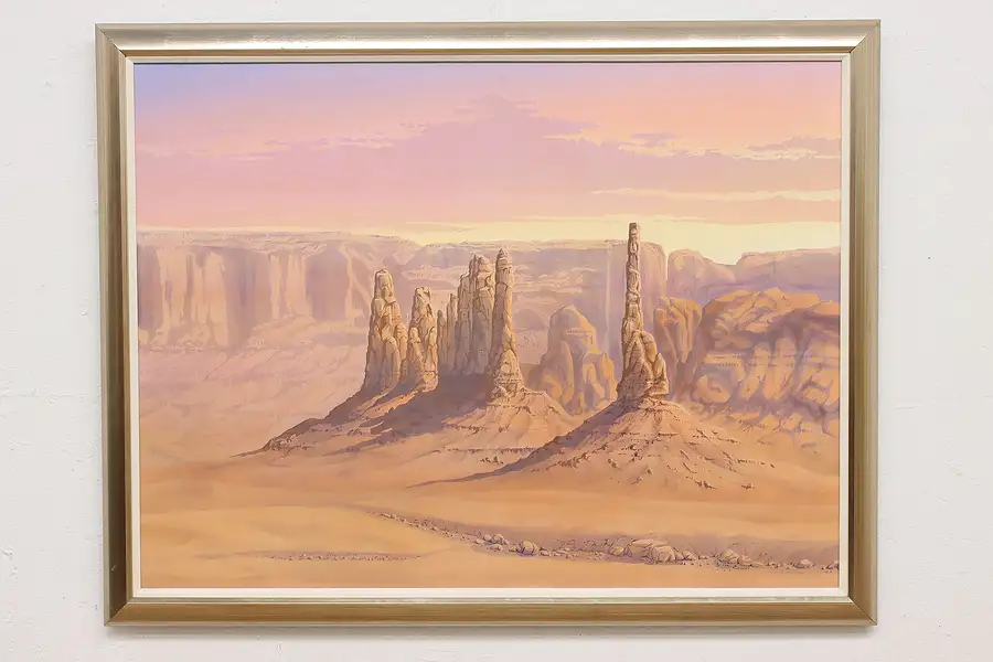 Main image of Desert Canyon Vintage Original Oil Painting, Dowhie 53.5"