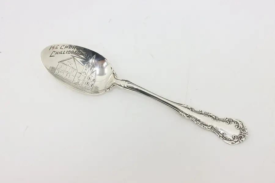 Main image of Sterling Silver Antique Engraved Church Tea Spoon, Wallace