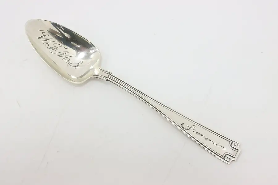 Main image of Traditional Antique Engraved Sterling Tea Spoon Signed