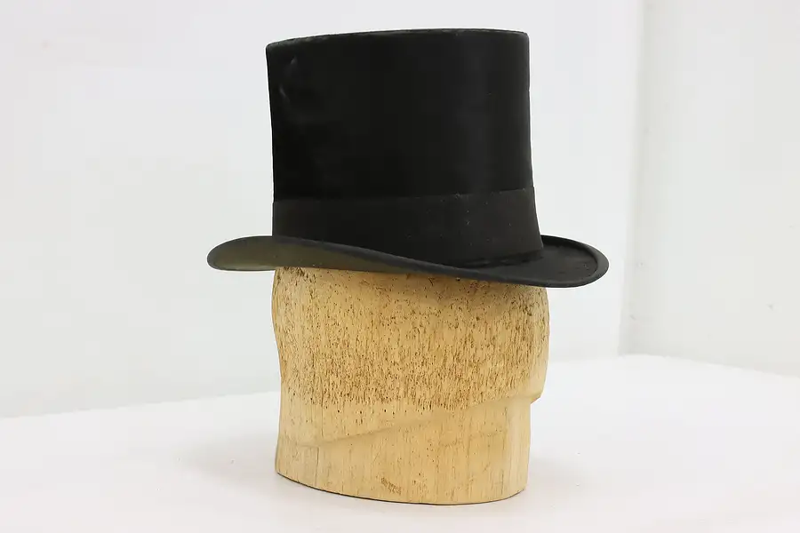 Main image of Victorian Antique Beaver Pelt Top Hat & Cork Stand, Youmans