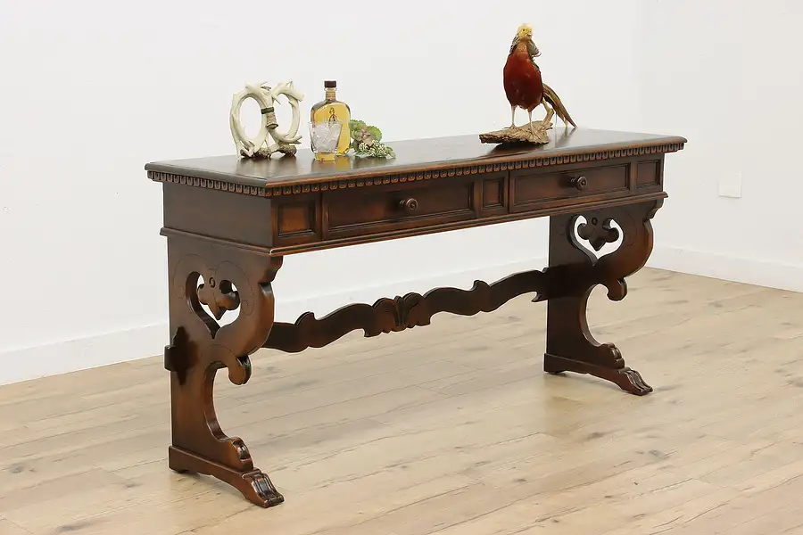 Main image of Tudor Design Antique Carved Sideboard Sofa Console, Berkey